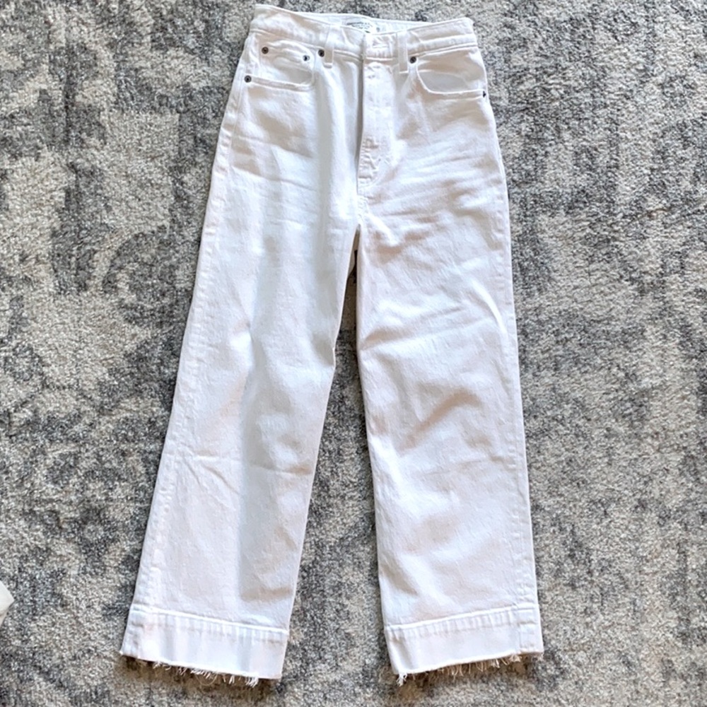 Abercrombie crop wide leg ultra high rise jeans